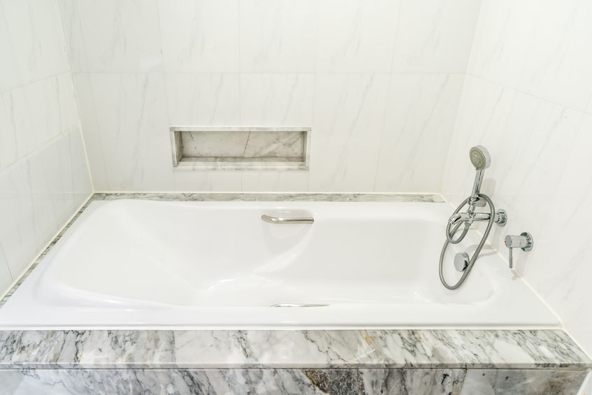 Luxury white modern bathtub decoration in bathroom