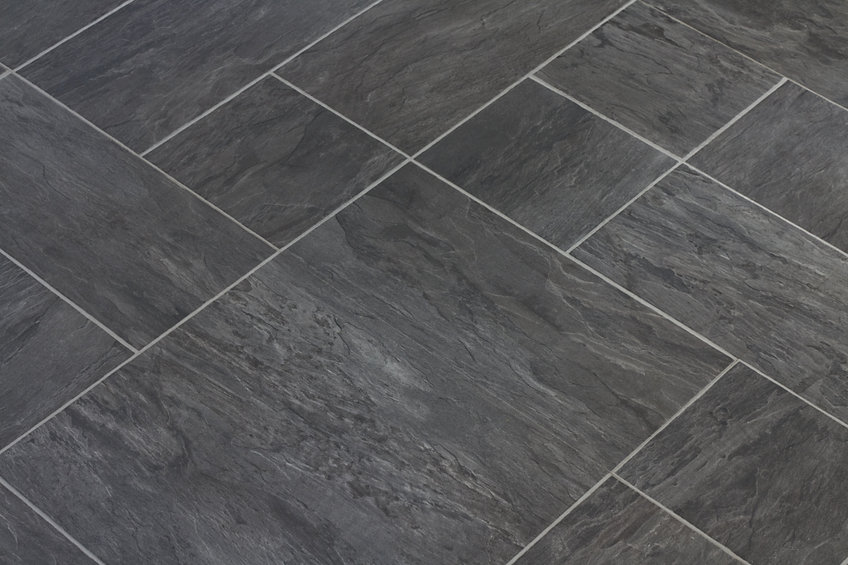 Slate texture vinyl flooring a popular choice for modern kitchens and bathrooms