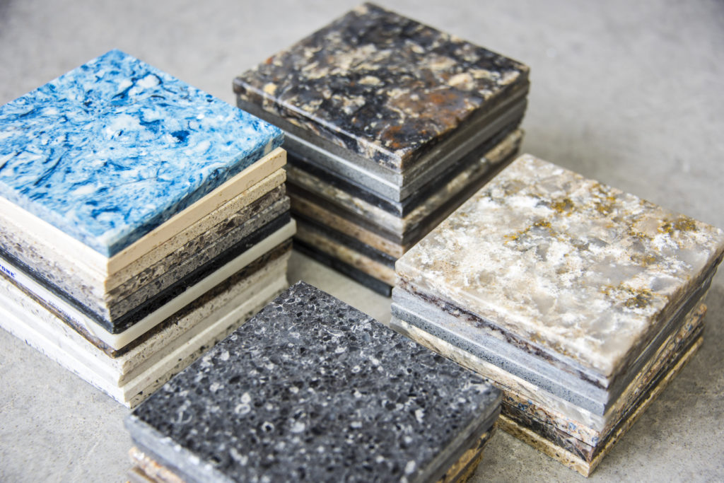 bathroom counter samples made from natural stone